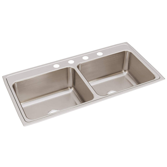 Elkay DLR4322104 Lustertone Stainless Steel Equal Double Bowl Top Mount Sink