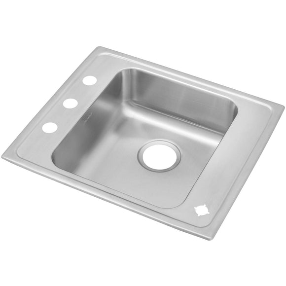 Elkay DRKAD2220552LM Lustertone Stainless Steel Single Bowl Top Mount Classroom ADA Sink