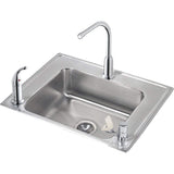 Elkay DRKAD282255RC Lustertone Stainless Steel Single Bowl Top Mount Classroom ADA Sink