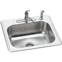 Elkay DSE125224DF Dayton Stainless Steel 25" x 22" x 8-1/16", 1-Bowl Top Mount Sink and Faucet Kit