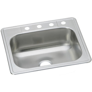 Elkay DSE125223 Dayton Stainless Steel 25" x 22" x 8-1/16", Single Bowl Top Mount Kitchen Sink