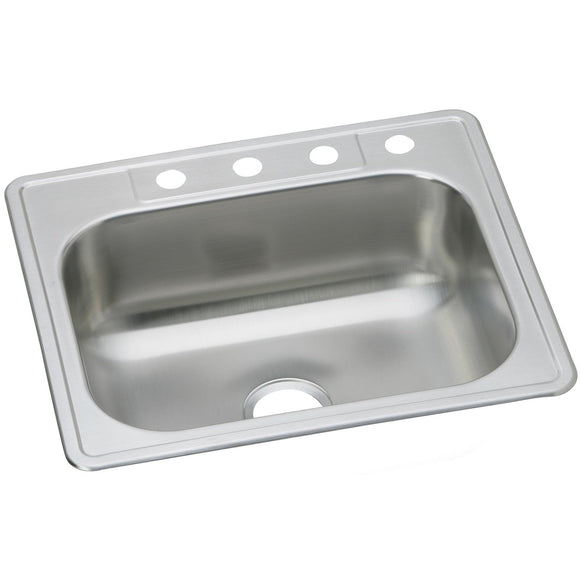 Elkay DSE125223 Dayton Stainless Steel 25" x 22" x 8-1/16", Single Bowl Top Mount Kitchen Sink