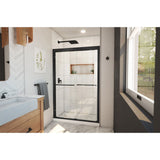 DreamLine SHDR-1848720-09 Duet Plus 44-48" W x 72" H Semi-Frameless Bypass Sliding Shower Door in Satin Black