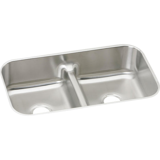 Elkay EAQDUH3118 Lustertone 32-1/2 x 18-1/8 x 8" 2-Bowl Undermount Kitchen Sink, Aqua Divide