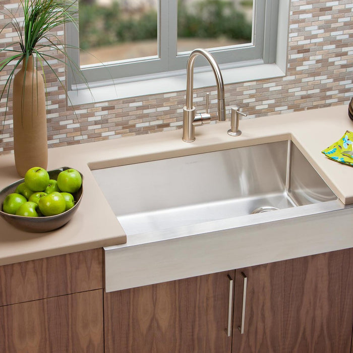 Elkay ECTRUF30179R Crosstown Stainless Steel 35-7/8" x 20-1/4" x 9", 1-Bowl Farmhouse Kitchen Sink