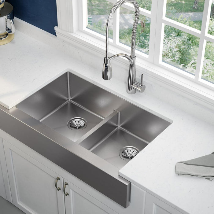 Elkay ECTRUFA32179 Crosstown 35-7/8 x 20-1/4 x 9" 2-Bowl Farmhouse Kitchen Sink, Aqua Divide