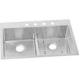 Elkay ECTSRA33229TBG0 18 Gauge Stainless Steel Double Bowl Dual Mount Kitchen Sink Kit