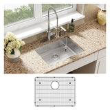 Elkay ECTSRAD25226TBG4 Crosstown 18 Gauge Stainless Steel 25" x 22" x 6", 4-Hole Single Bowl Dual Mount ADA Sink Kit