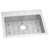 Elkay ECTSRAD25226TBG4 Crosstown 18 Gauge Stainless Steel 25" x 22" x 6", 4-Hole Single Bowl Dual Mount ADA Sink Kit