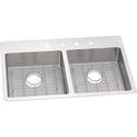 Elkay ECTSRAD33226TBG1 18 Gauge Stainless Steel Double Bowl Dual Mount Kitchen Sink Kit