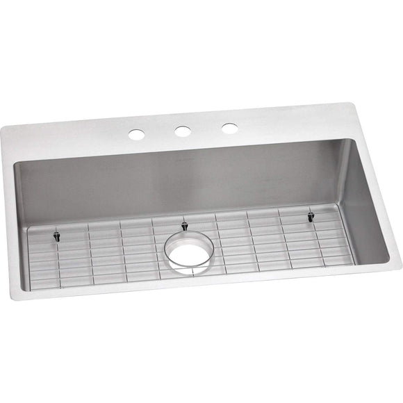 Elkay ECTSRS33229TBG3 Crosstown Stainless Steel Single Bowl Dual Mount Sink Kit