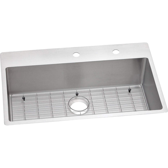 Elkay ECTSRS33229TBGFR2 Crosstown Stainless Steel Single Bowl Dual Mount Sink Kit