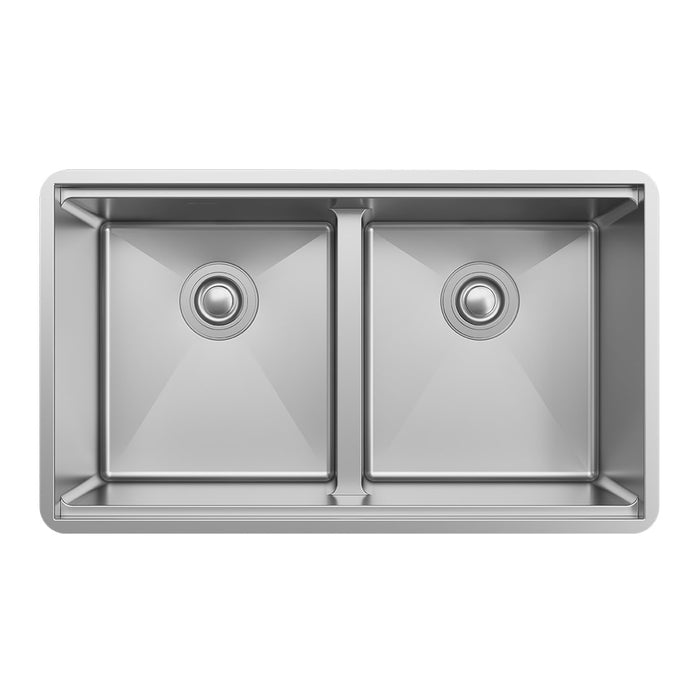 Elkay EFRUAQ31169TWC Crosstown 16 Gauge Stainless Steel, 31-1/2" x 18-1/2" x 9" Equal Double Bowl Sink Workstation Kit with Aqua Divide