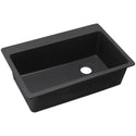 Elkay ELG13322BK0 Quartz Classic 33" x 22" x 9-1/2", Single Bowl Top Mount Kitchen Sink, Black