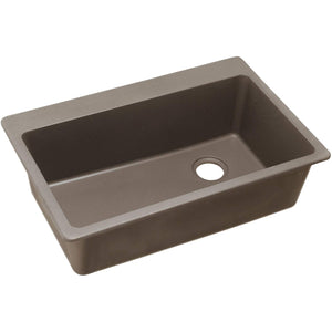 Elkay ELG13322GR0 Quartz Classic Single Bowl Top Mount Sink, Greige