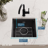 Elkay ELG1616BK0C Quartz Classic 15-3/4" x 15-3/4" x 7-11/16", Single Bowl Dual Mount Bar Sink Kit, Black