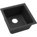 Elkay ELG1616BK0 Quartz Classic 15-3/4" x 15-3/4" x 7-11/16" Dual Mount Bar Sink, Black