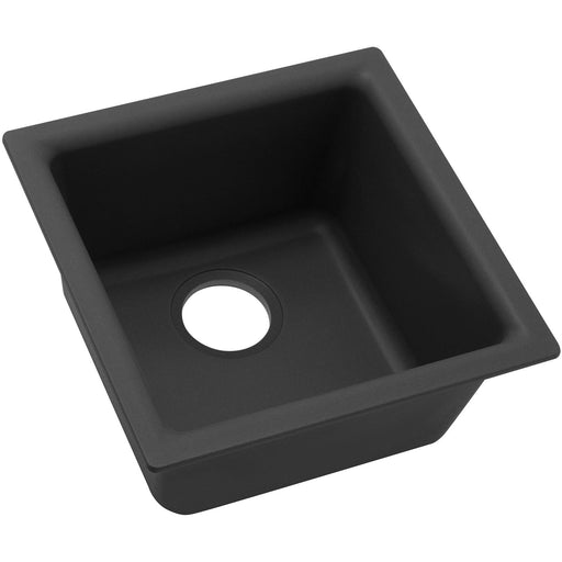 Elkay ELG1616BK0 Quartz Classic 15-3/4" x 15-3/4" x 7-11/16" Dual Mount Bar Sink, Black