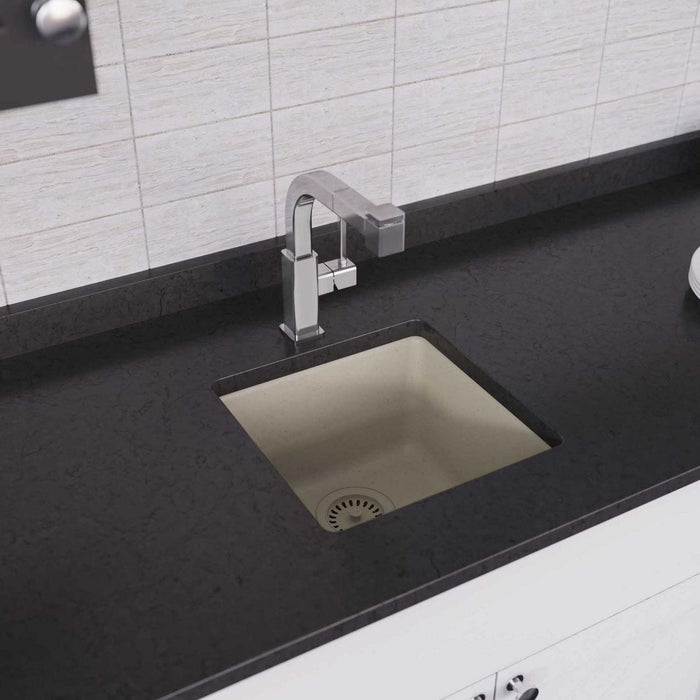 Elkay ELG1616BQ0 Quartz Classic 15-3/4" x 15-3/4" x 7-11/16" Dual Mount Bar Sink, Bisque