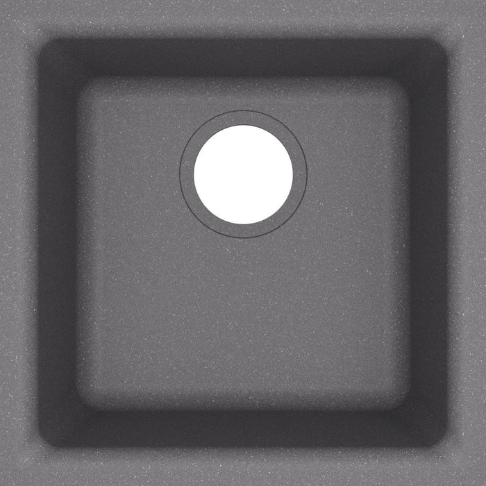 Elkay ELG1616GS0 Quartz Classic 15-3/4" x 15-3/4" x 7-11/16" Dual Mount Bar Sink, Greystone
