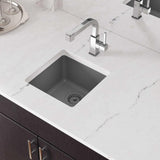 Elkay ELG1616GS0 Quartz Classic 15-3/4" x 15-3/4" x 7-11/16" Dual Mount Bar Sink, Greystone