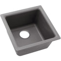 Elkay ELG1616GS0 Quartz Classic 15-3/4" x 15-3/4" x 7-11/16" Dual Mount Bar Sink, Greystone