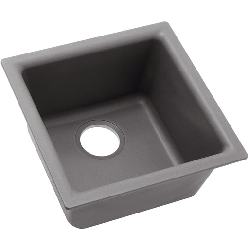 Elkay ELG1616GS0 Quartz Classic 15-3/4" x 15-3/4" x 7-11/16" Dual Mount Bar Sink, Greystone