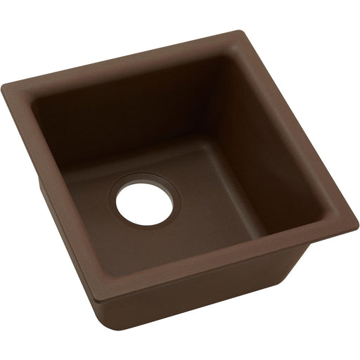Elkay ELG1616MC0 Quartz Classic 15-3/4" x 15-3/4" x 7-11/16" Dual Mount Bar Sink, Mocha