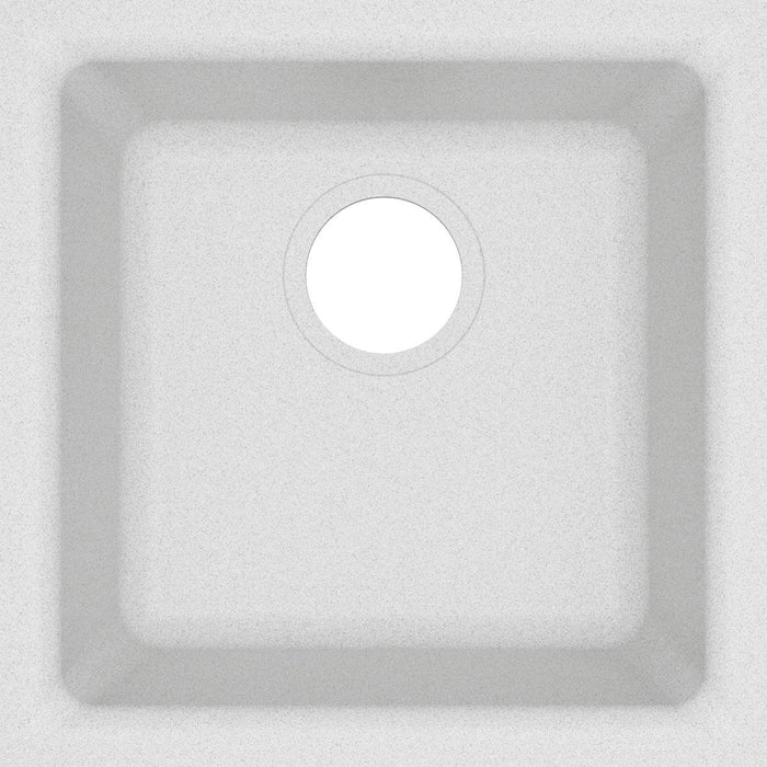 Elkay ELG1616WH0 Quartz Classic 15-3/4" x 15-3/4" x 7-11/16" Dual Mount Bar Sink, White