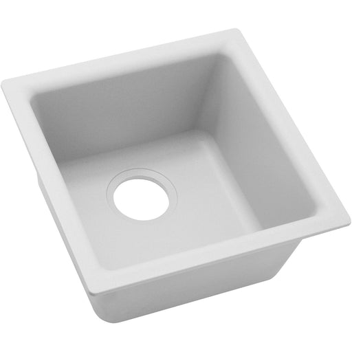 Elkay ELG1616WH0 Quartz Classic 15-3/4" x 15-3/4" x 7-11/16" Dual Mount Bar Sink, White