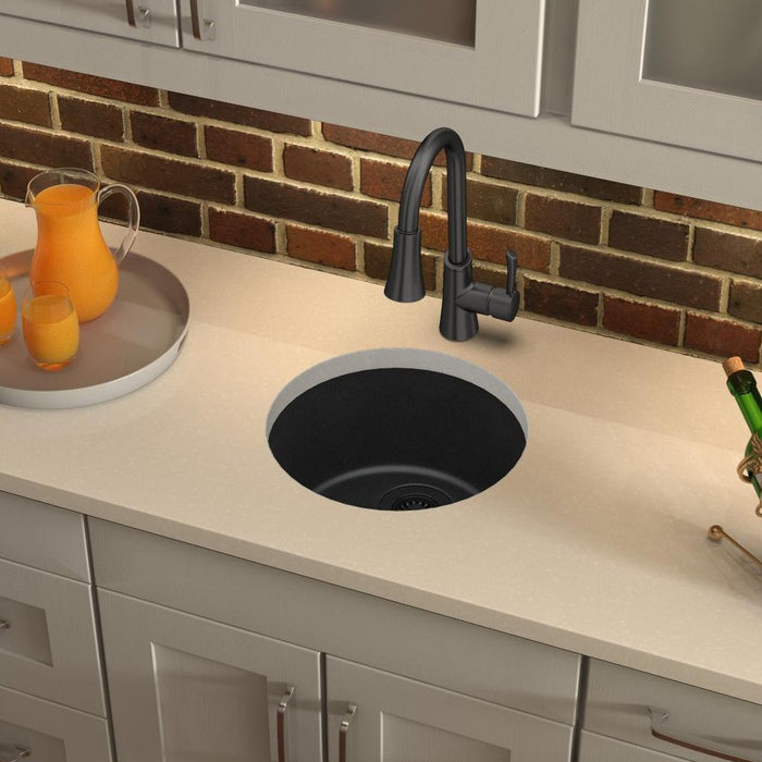 Elkay ELG16FBBK0 Quartz Classic 18-1/8" x 18-1/8" x 7-1/2" Dual Mount Bar Sink, Black