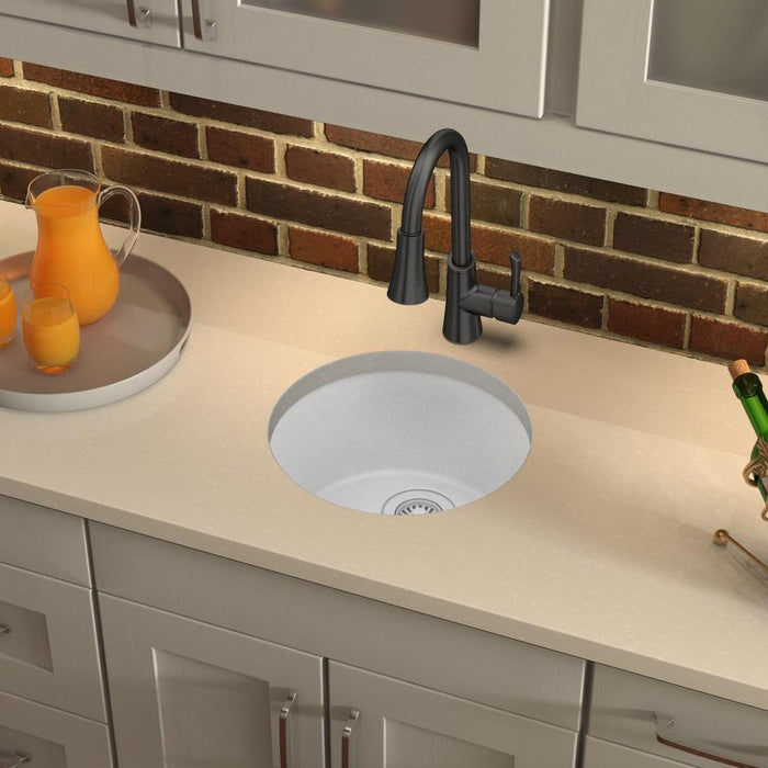 Elkay ELG16FBWH0 Quartz Classic 18-1/8" x 18-1/8" x 7-1/2" Dual Mount Bar Sink, White