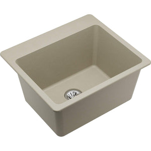 Elkay ELG252212PDBQ0 Quartz Classic Top Mount Laundry Sink with Perfect Drain, Bisque