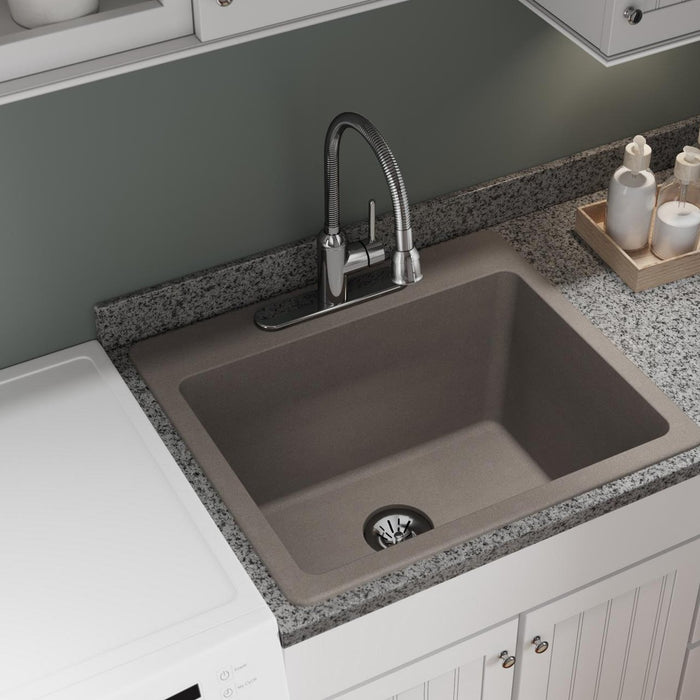 Elkay ELG252212PDGR0 Quartz Classic 25 x 22 x 11-13/16" Top Mount Laundry Sink, Perfect Drain