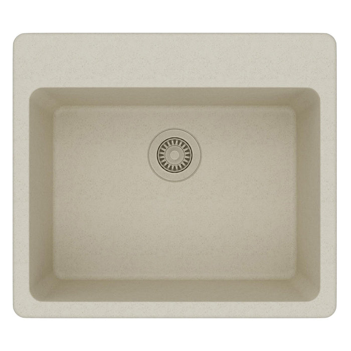 Elkay ELG2522BQ0 Quartz Classic 25" x 22" x 9-1/2", Single Bowl Top Mount Kitchen Sink, Bisque