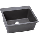 Elkay ELG2522GS0 Quartz Classic 25" x 22" x 9-1/2", Single Bowl Top Mount Kitchen Sink, Greystone