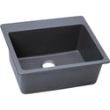 Elkay ELG2522GY0 Quartz Classic 25" x 22" x 9-1/2", Single Bowl Top Mount Kitchen Sink, Dusk Gray
