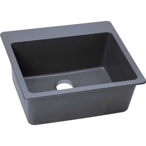 Elkay ELG2522GY0 Quartz Classic 25" x 22" x 9-1/2", Single Bowl Top Mount Kitchen Sink, Dusk Gray