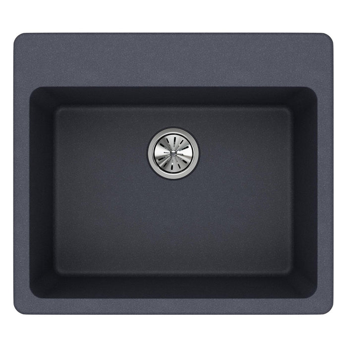 Elkay ELG2522GY0 Quartz Classic 25" x 22" x 9-1/2", Single Bowl Top Mount Kitchen Sink, Dusk Gray