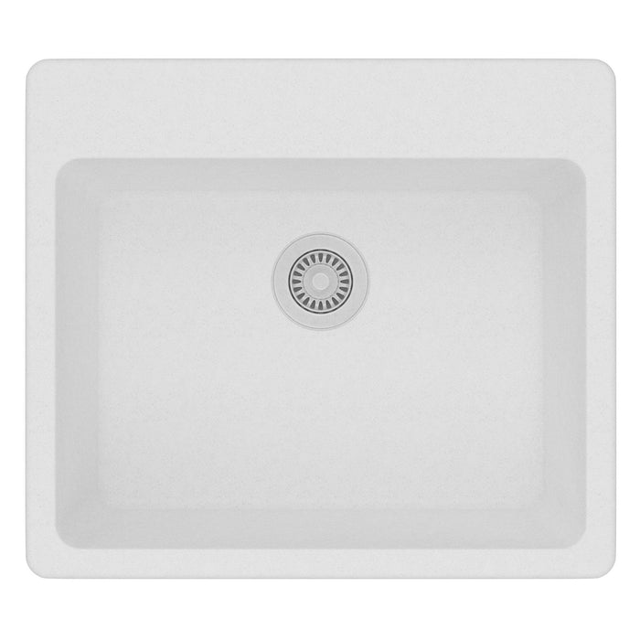 Elkay ELG2522WH0 Quartz Classic 25" x 22" x 9-1/2", Single Bowl Top Mount Kitchen Sink, White