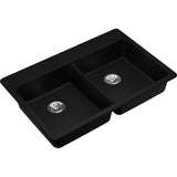 Elkay ELGAD3322PDBK0 Quartz Classic Top Mount ADA Sink with Perfect Drain, Black