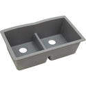 Elkay ELGDULB3322GS0 Quartz Classic 33 x 19 x 10" 2-Bowl Undermount Kitchen Sink, Greystone