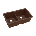 Elkay ELGDULB3322MC0 Quartz Classic 33 x 19 x 10" 2-Bowl Undermount Kitchen Sink, Aqua Divide, Mocha
