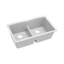 Elkay ELGDULB3322WH0 Quartz Classic 33 x 19 x 10" 2-Bowl Undermount Kitchen Sink, Aqua Divide, White