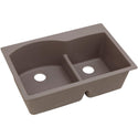Elkay ELGH3322RGR0 Quartz Classic 33 x 22 x 10" 2-Bowl Top Mount Kitchen Sink, Aqua Divide, Greige