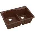 Elkay ELGH3322RMC0 Quartz Classic 33 x 22 x 10" 2-Bowl Top Mount Kitchen Sink, Aqua Divide, Mocha