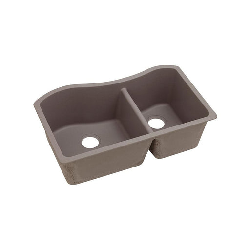 Elkay ELGHU3220RGR0 Quartz Classic 32-1/2" x 20" x 10", 60/40 2-Bowl Undermount Kitchen Sink, Greige
