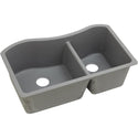 Elkay ELGHU3220RGS0 Quartz Classic 32-1/2" x 20" x 10" 60/40 2-Bowl Undermount Kitchen Sink, Greystone