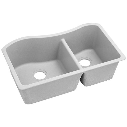 Elkay ELGHU3220RWH0 Quartz Classic 32-1/2" x 20" x 10", 60/40 2-Bowl Undermount Kitchen Sink, White