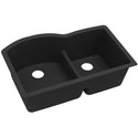 Elkay ELGHU3322RBK0 Quartz Classic 33 x 22 x 10" 2-Bowl Undermount Kitchen Sink, Aqua Divide, Black